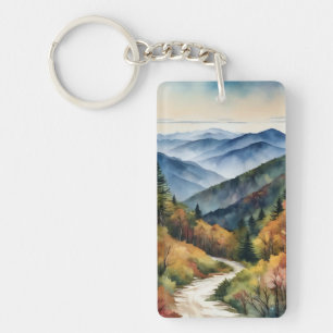 Great Smoky Mountains Watercolor Keychain