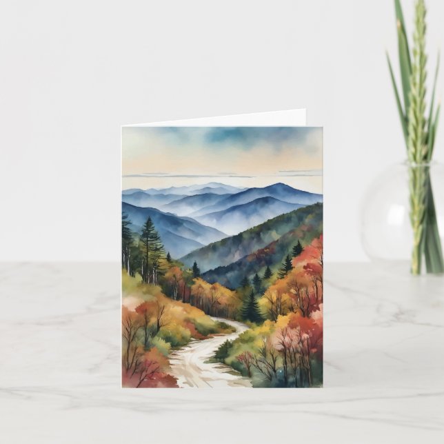 Great Smoky Mountains Watercolor Watercolor Card (Front)