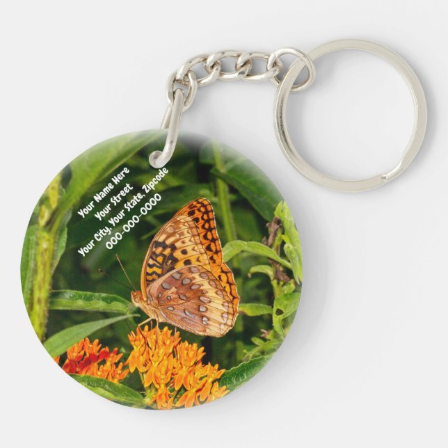Great-spangled Fritillery Butterfly Key Ring (Back)