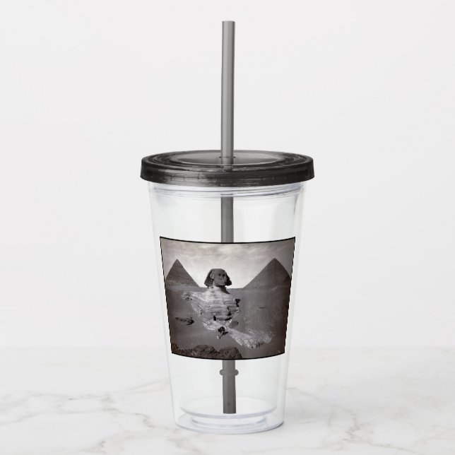 Great Sphinx & Giza Pyramids Necropolis Egypt Acrylic Tumbler (Front)