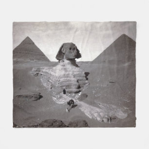Great Sphinx & Giza Pyramids Necropolis Egypt Fleece Blanket