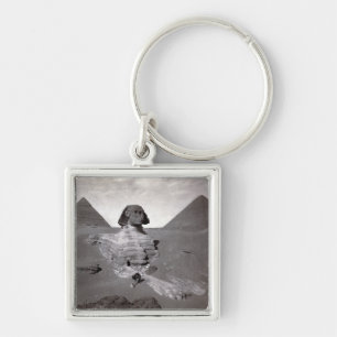 Great Sphinx of Giza Excavation with Pyramids Key Ring