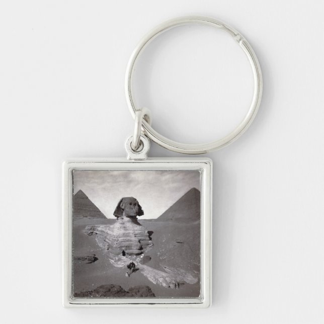 Great Sphinx of Giza Excavation with Pyramids Key Ring (Front)
