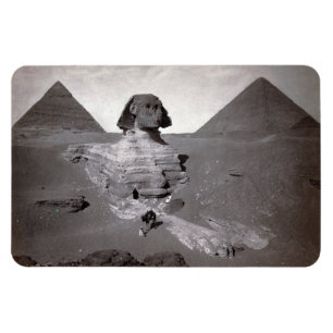 Great Sphinx of Giza Excavation with Pyramids Magnet