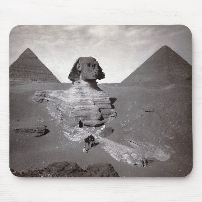 Great Sphinx of Giza Excavation with Pyramids Mouse Mat (Front)