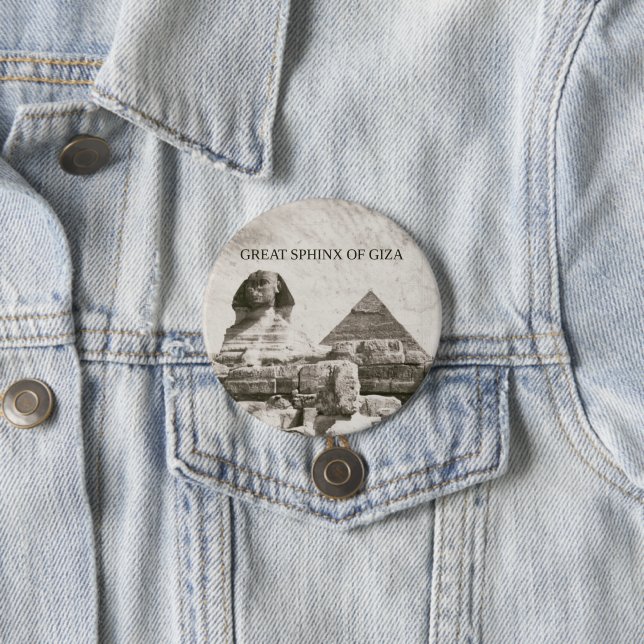 Great Sphinx of Giza Pyramid 7.5 Cm Round Badge (In Situ)