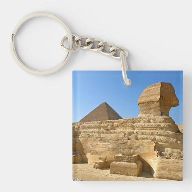 Great Sphinx of Giza with Khafre pyramid - Egypt Key Ring (Front)