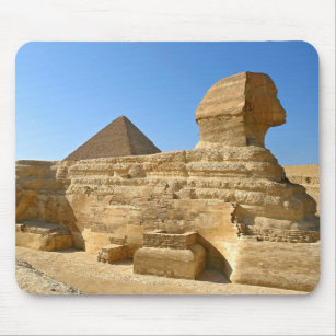 Great Sphinx of Giza with Khafre pyramid - Egypt Mouse Mat