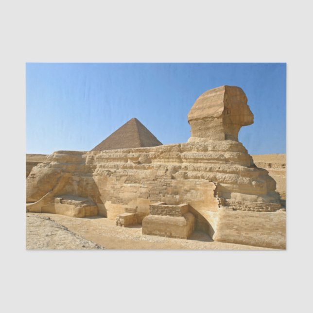 Great Sphinx of Giza with Khafre pyramid - Egypt Tissue Paper (Front)