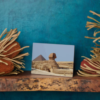 Great Sphinx on the Giza plateau. Egypt, August 20 Plaque