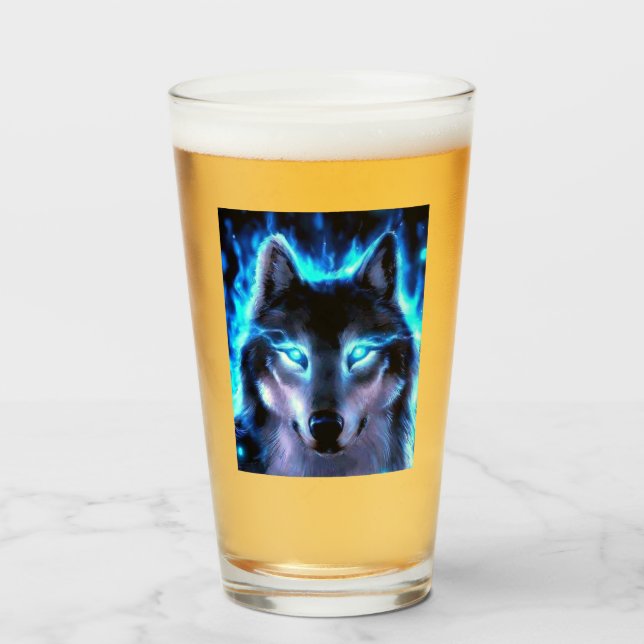 Great Spirit of The Wolf Glass (Front Filled)