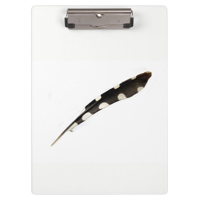 Great Spotted Woodpecker Feather Clipboard (Front)