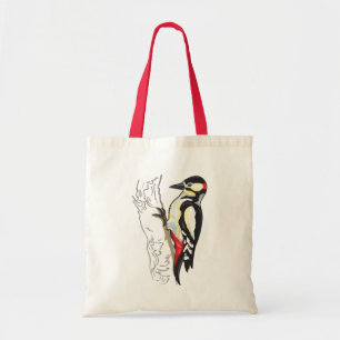 great spotted woodpecker tote bag