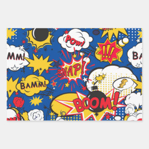 Great Super Cute Comic Wrapping Paper