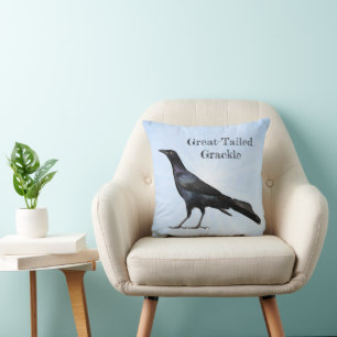 Great-Tailed Grackle Cushion