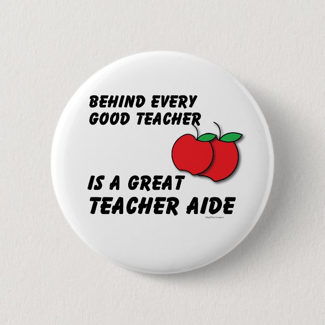 Great Teacher Aide 6 Cm Round Badge (Front)