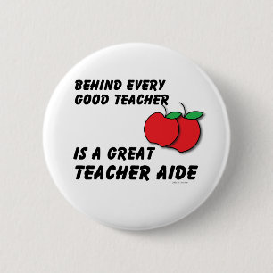 Great Teacher Aide 6 Cm Round Badge