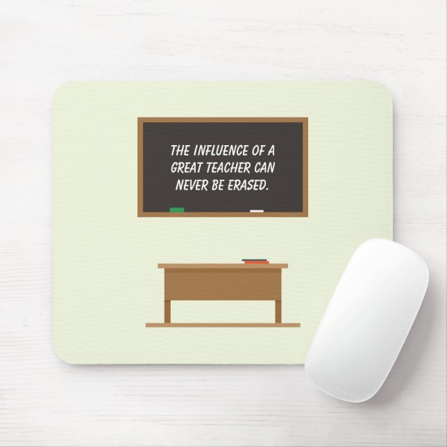 Great Teacher Inspirational Quote Chalkboard Mouse Mat (With Mouse)