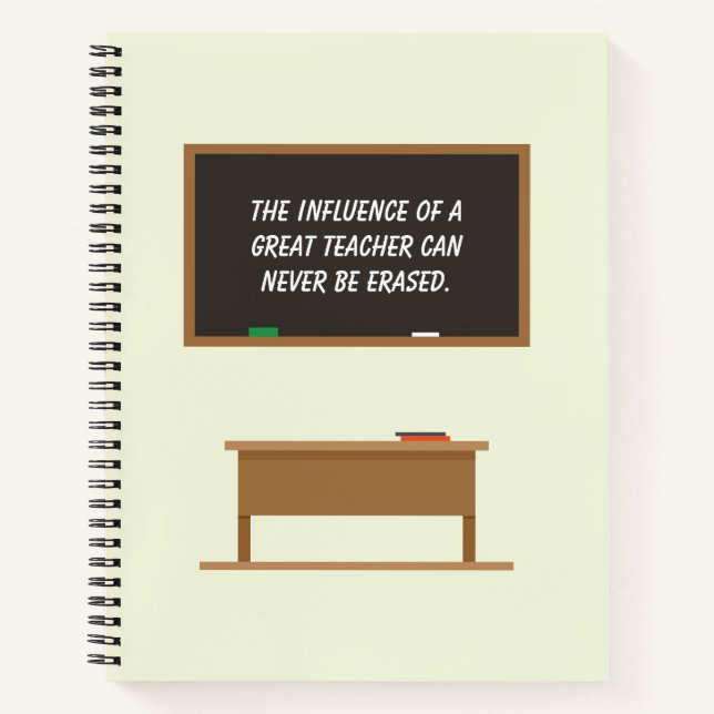 Great Teacher Inspirational Quote Chalkboard Notebook (Front)