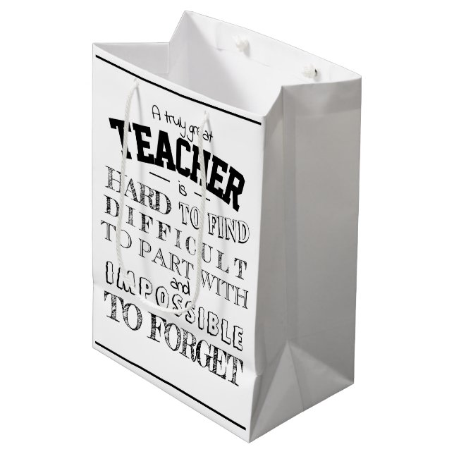Great teacher Thank you Appreciation Gift white Medium Gift Bag (Front Angled)