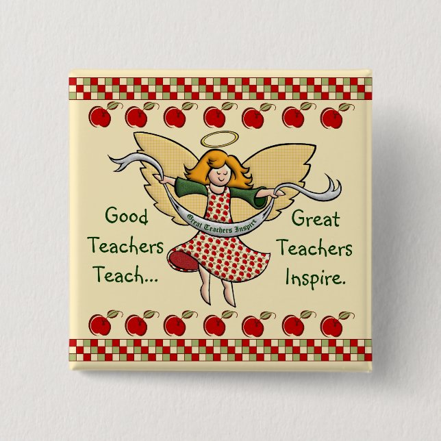 Great Teachers Inspire 15 Cm Square Badge (Front)