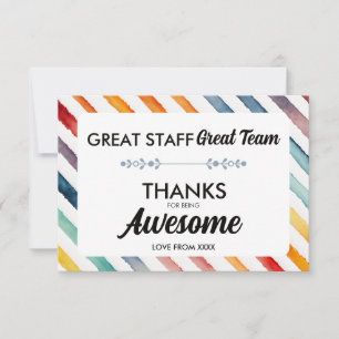 Great Team Great Staff Thank You Sign   Employee  Card