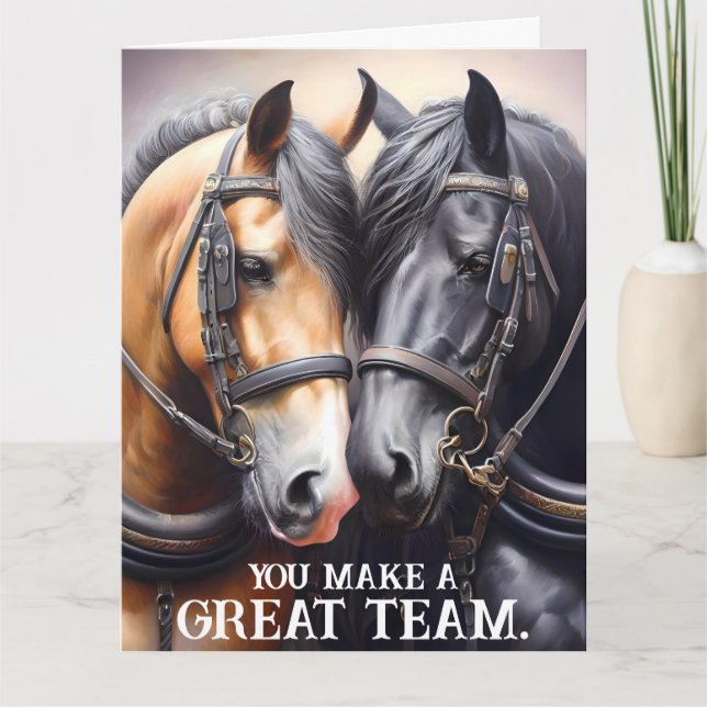 Great Team Horses Anniversary Card (Front)