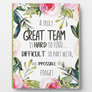 Great Team thank you gift Amazing team quote Plaque