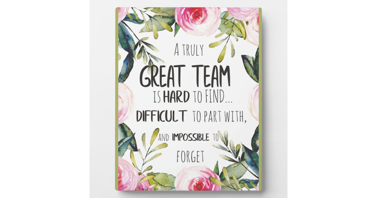 Great Team thank you gift Amazing team quote Plaque | Zazzle.co.uk