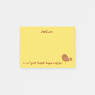 Great things bird theme post-it notes