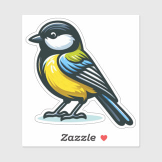 Great Tit bird Custom-Cut Vinyl Sticker
