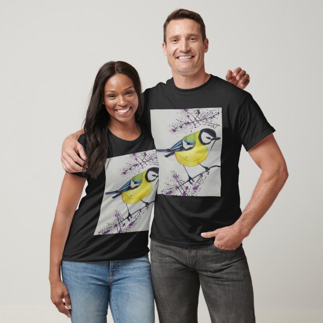 Great Tit Bird Drawing, Hand Drawn British Bird T-Shirt (Unisex)