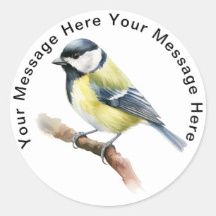 Great Tit Classic Round Sticker