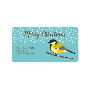 Great Tit Parus Major Christmas Personalizable Label