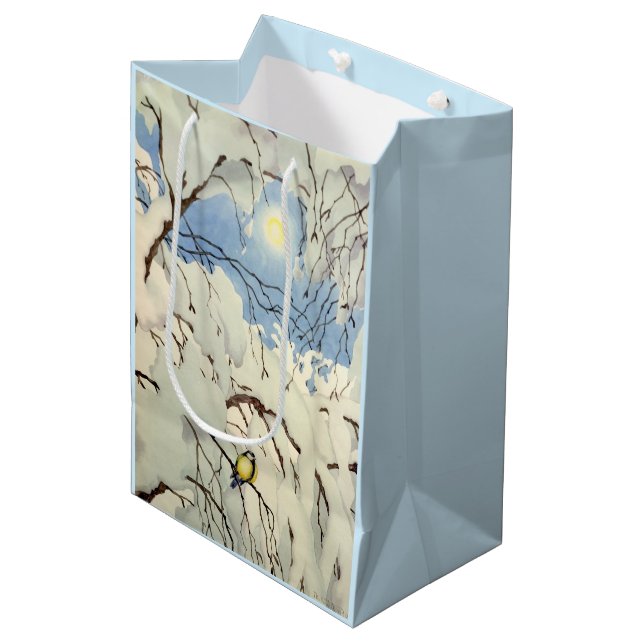 Great Tit - Theodor Severin Kittelsen Medium Gift Bag (Front Angled)