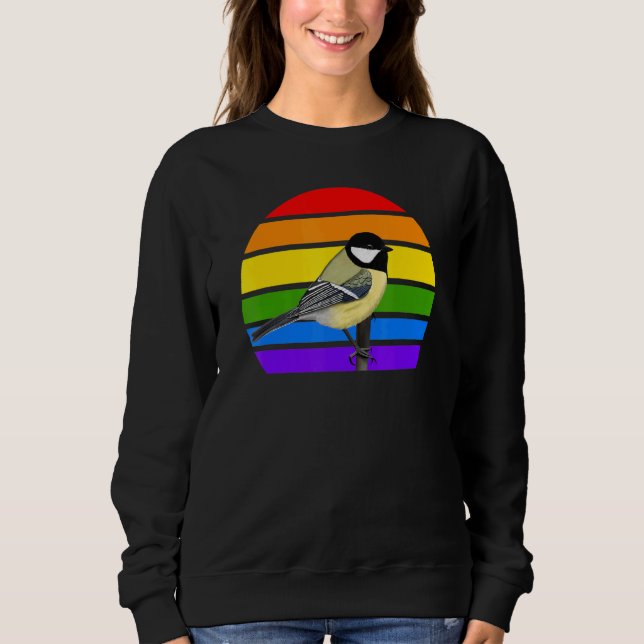 Great Titmouse Rainbow Bird Birdwatcher Songbird D Sweatshirt (Front)