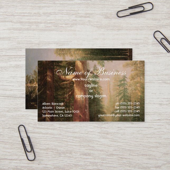 Great Trees, Mariposa Grove, California, Bierstadt Business Card (Front/Back In Situ)