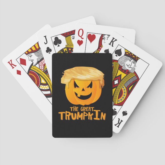 Great Trumpkin Funny Halloween Playing Cards (Back)