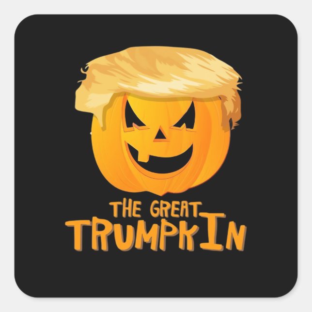 Great Trumpkin Funny Halloween Square Sticker (Front)