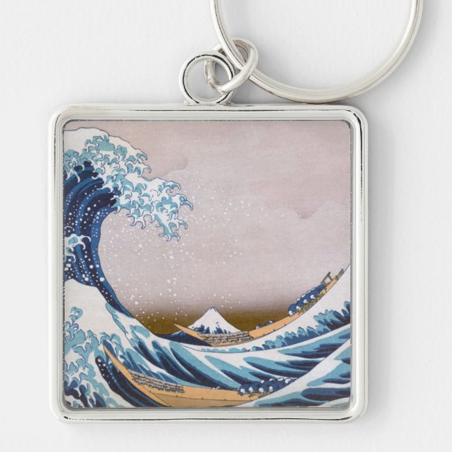 Great Tsunami Wave off Kanagawa Japan by Hokusai Key Ring (Front)