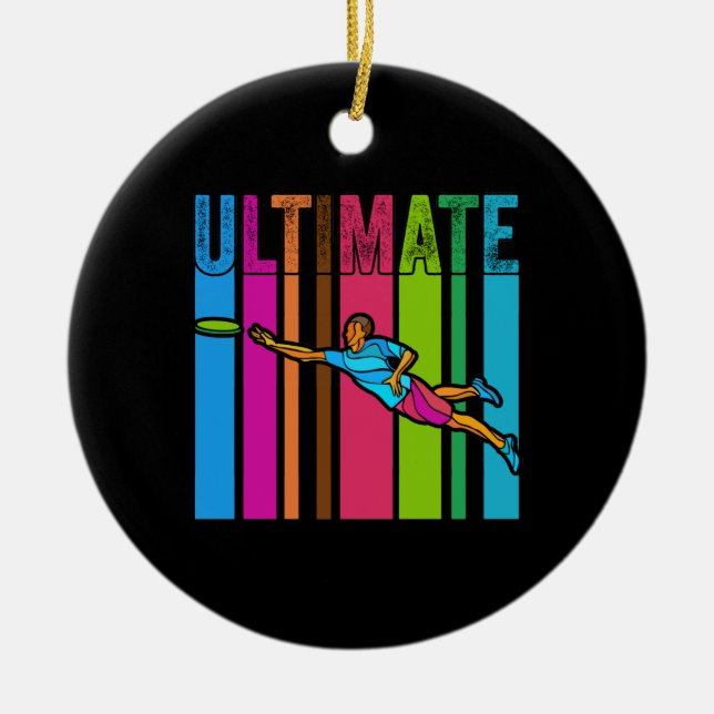 Great Ultimate Frisbee Motif Gift Ceramic Tree Decoration (Front)