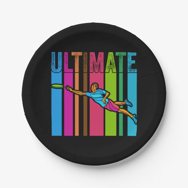 Great Ultimate Frisbee Motif Gift Paper Plate (Front)