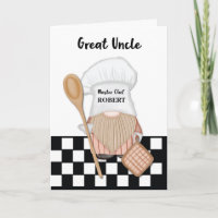 Great Uncle Birthday Whimsical Gnome Chef Cooking