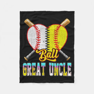 Great uncle of both half baseball softball ice fleece blanket