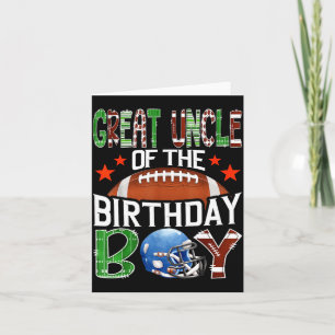 Great Uncle Of The Birthday Boy Game Day Football Card