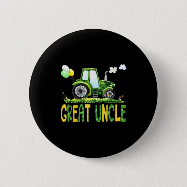Great Uncle Of The Birthday Boy Tractor Farm Truck 6 Cm Round Badge (Front)