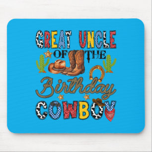Great Uncle Of The Birthday Cowboy Western Mouse Mat