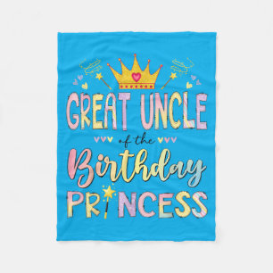 Great Uncle Of The Birthday Princess Girl Matching Fleece Blanket