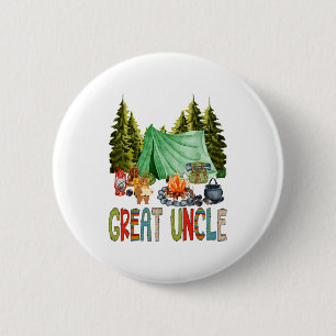 Great Uncle Of The Happy Camper 1st Birthday Bear 6 Cm Round Badge