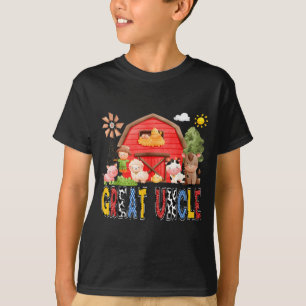 Great Uncle Red Farm Cow Birthday Boy Matching T-Shirt